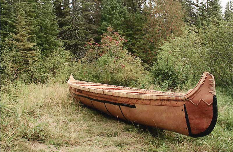 Birch Bark Canoe Authentic Native American Ojibwe Indian Birchbark Canoes -   Log Cabin Decor